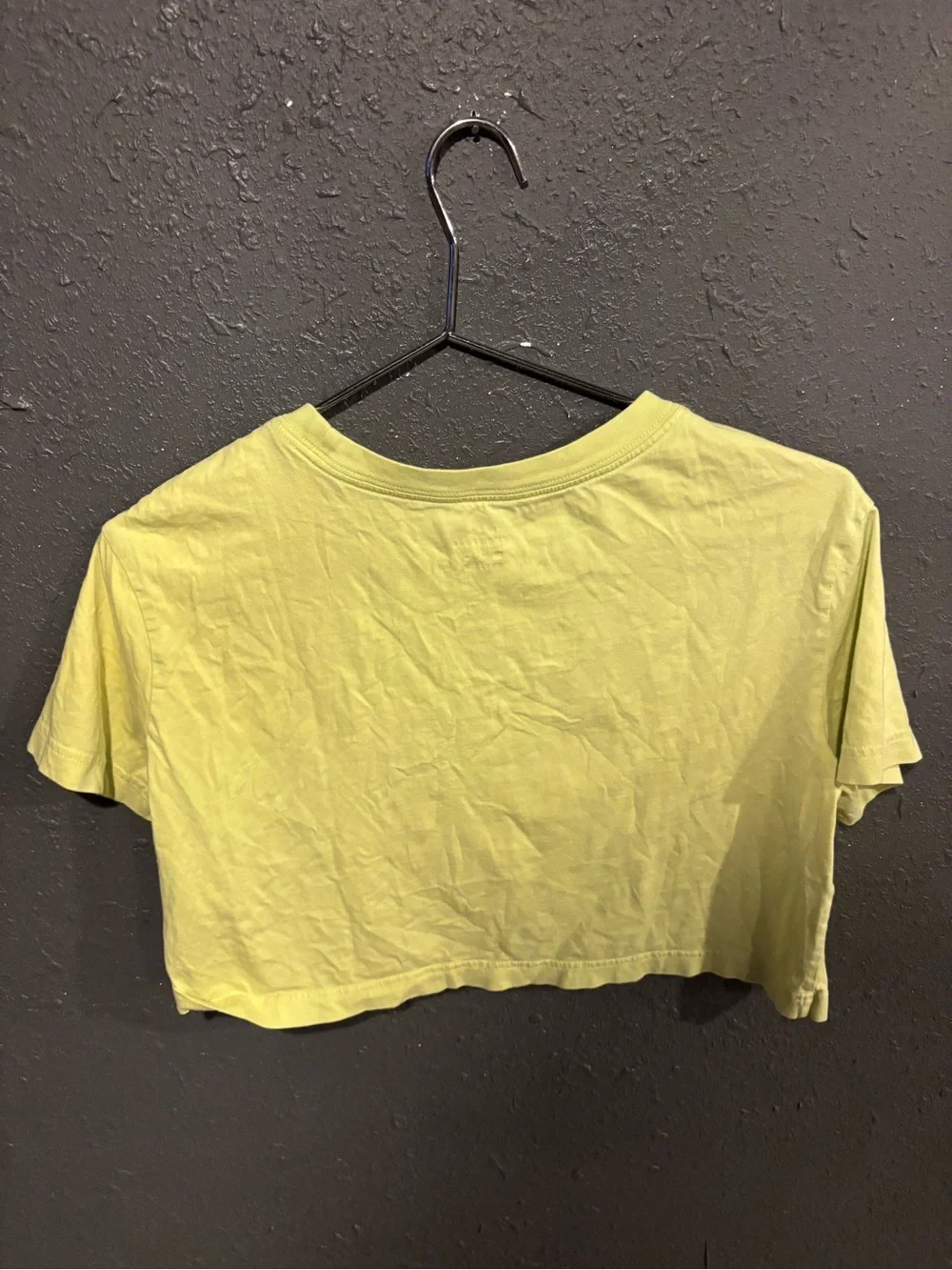 Nike Women's Neon Yellow Cropped Logo Tee